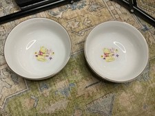 DISNEY Winnie The Pooh & Piglet 5.5” Bowls Spring Floral Design NEW Set Of 2 picture