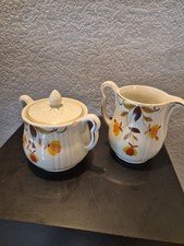 Vintage Hall China For Jewel Tea, Sugar/Cream, Autumn Leaf, ca.1930s picture