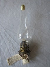 antique  P & A Victor brass Oil Kerosene Lamp Burner  w/ Czech  chimney picture