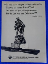 1978 STURM, RUGER & COMPANY ORIGINAL PRINT CLASSIC CHARLES T. DAVIS LAW QUOTE picture
