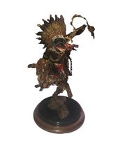 “SPIRIT OF THE THUNDERBIRD” Indian  Dancer Bronze Statue On Wood Stand picture