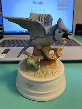 Vintage Blue Jay  Bird Music Box Works Plays Music  picture