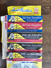 Lot of 6 Aunt Martha's Vintage Hot Iron Transfers for Embroidery picture