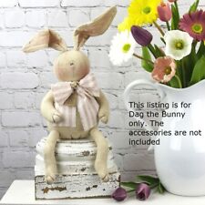 Primitive Dag Bunny Rabbit Fabric Doll Easter Spring Country Farmhouse picture