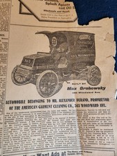 1904 Detroit Newspaper With Automotive Ads Political Cartoon Antique Ephemera picture
