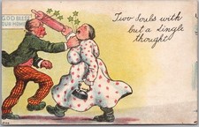 Vintage 1910s MARRIAGE Comic Postcard 