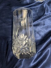 Vintage Clear Pressed Glass Vase Octagonal Paneled Ice Pattern 6