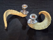 Pr. Vintage Ram's Horn Candleholders picture
