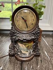 VINTAGE MASTERCRAFTERS 344 Electric Motion  LIGHTED Waterfall Mantel Clock WORKS picture