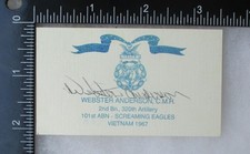 MEDAL of HONOR RECIPIENT WEBSTER ANDERSON HAND SIGNED AUTOGRAPH on MOH CARD picture