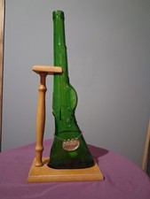 Vintage Cellini Green Rifle Decanter  With Wood Stand  Italy picture