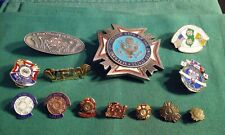 Lot 13 Vintage VFW Veterans Of Foreign Wars Items Belt Buckle Tie Clip & Pins picture