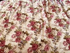 3 Barkcloth Vintage Lined Drapes Cottage Cotton 1940’s  Romantic   picture