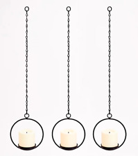 Candle Impressions Set of 3 Hanging Votive Sconces BLACK H260477 NEW picture
