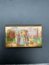 Signed 1995 Fedoskino Russian Hand Painted Lacquer Box Village Scene 5” picture