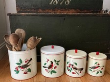 Vintage Maid of Honor Metal Tin Canister Set Made in USA Lot of 4 picture