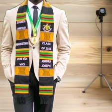 Customize authentic Kente Cloth Stole/Sash for Graduation.Handmade In Ghana picture
