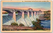 Postcard - O'Shaughnessy Dam on Scioto River, Columbus, Ohio, USA picture