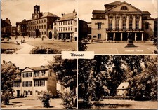 Weimar Germany Rathaus National Theater Stamp Real Photo RPPC Postcard picture