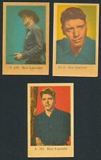 (3) 1958-61 BURT LANCASTER TV & MUSIC STARS DUTCH GUM CARDS: PA 16, A 255 B 109 picture