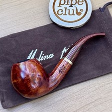 Molina Striato Smooth Light Brown Bent Apple (A626) (9mm) Filter Pipe - New picture