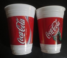 2 Diff 16 Oz Plastic Cups Coca Classic and Bottle Opening and Flowing out picture