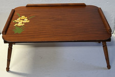 Vtg 1940's The Golden Rule Folding Lap Table General Wood Products Yellow Flower picture