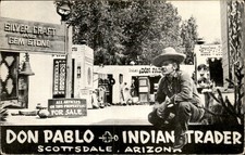 Scottsdale Arizona AZ Indian Trader Don Pablo c1950s Vintage Postcard bhn picture