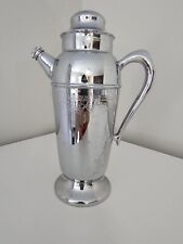 Vintage 1940s Chrome Plated Cocktail Shaker With A Grape Pattern Design picture