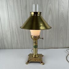 Vintage U.L. Underwriters Laboratories Orient Express Brass Hurricane Table Lamp picture