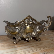 TLC Brite Metal NY Planter Jardiniere Footed Bowl Rococo/ Art Nouveau Antique picture