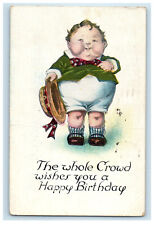 1919 The Whole Crowd wishes you a Happy Birthday, Fat Kid, Hat OH Postcard picture