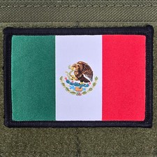 Mexico Flag Patch Moral Tactical Military Army USA  Hook & Loop 3x2 picture