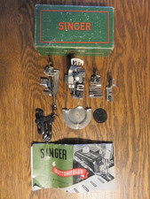 Vintage Singer Sewing Parts ORIG Box & Buttonholer Instruction Book Part not INC picture