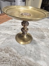 Antique 19thC Grand Tour Brass Tazza Classical Greek Profile Medallion 7.5