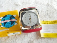 NOS Europa Germany 2 Jewels Mechanical Travel Alarm Clock 1079 0/501 Box Vintage picture