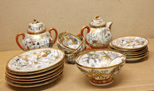 Kutani partial Tea Set Jappanese Hand Painted Meiji Peroid picture