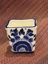 Delft Blue Porcelain Handpainted Toothpick/Teabag Holder picture