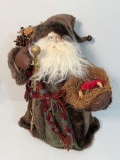 Vintage Old World Woodland Santa, Father Christmas Tree Topper Rustic 16” tall picture