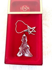 NEW Vtg LENOX TREE W/ STAR Ornament lead crystal  + box & lifetime guarantee picture