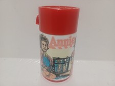 Vintage 80's 1981 Aladdin Industries Annie Thermos Clean Keeps Hot Keeps Cold picture