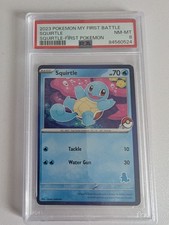 Title: Squirtle Pokéball Stamp Blue My First Battle Promo Pokémon Card PSA 8 picture
