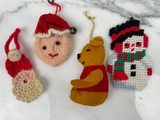 Vintage 1970's Grandmothers Hand Crafted Christmas Holiday Ornaments Decorations picture