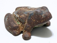 Frog Doorstop Cast Iron Antique Garden Toad Rusty Chippy Paint Heavy LQQK picture
