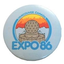 Vtg Piinback Button Expo 86 Vancouver British Columbia Canada 3