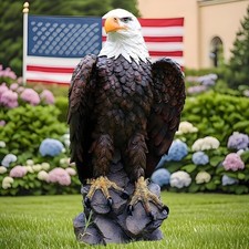 Bald Eagle Statue Outdoor - Large American Eagle Figurine for Garden, Yard...... picture