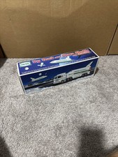 Hess 1999 Toy Truck & Space Shuttle w/ Satellite w/ Box Gas & Oil Theme picture