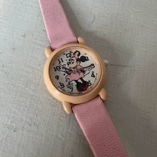 VTG Disney Minnie Mouse Baby Pink Lorus Wrist Watch 80s 90s picture