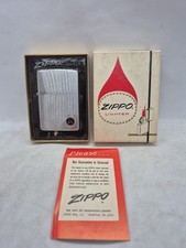 1975 Zippo Lighter - Plain Brush Chrome Mint In The Box With Guarantee Paper picture