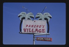 Photo:Salinas California 1950s Pancho's Village Cocktails sign palm trees picture